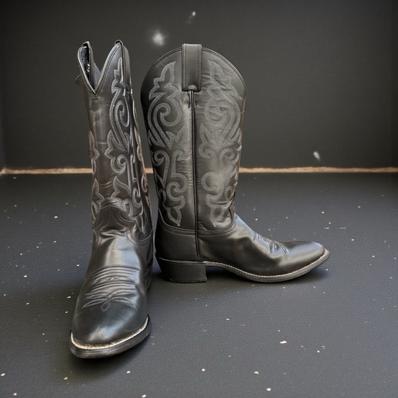 Justin Boots Other - Curated Justin 1409 Buck western Cowboy Boots Men's Size 10D Black Round Toe